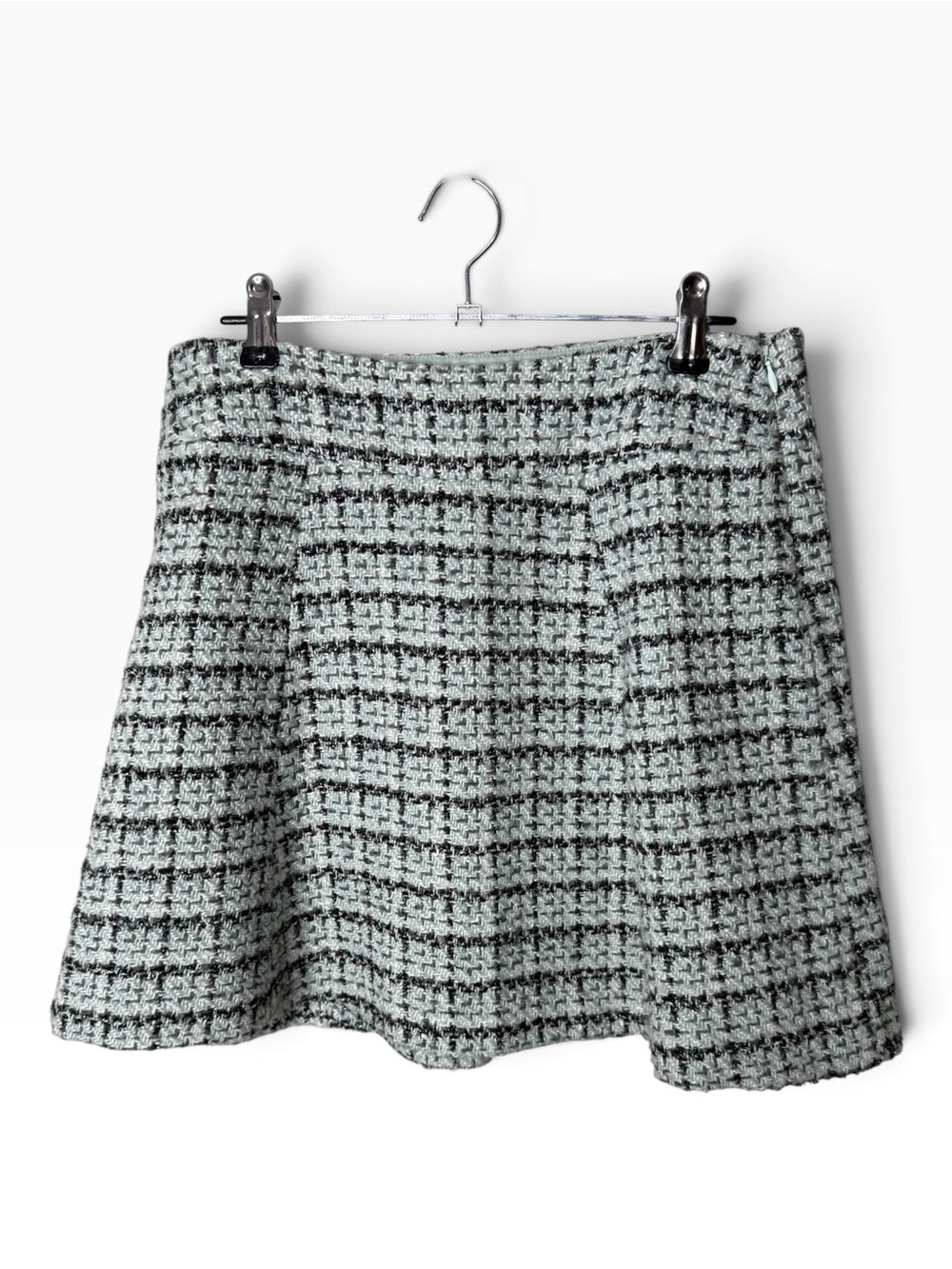 The Limited Mint Green Black Tweed Size XS Mini Skirt